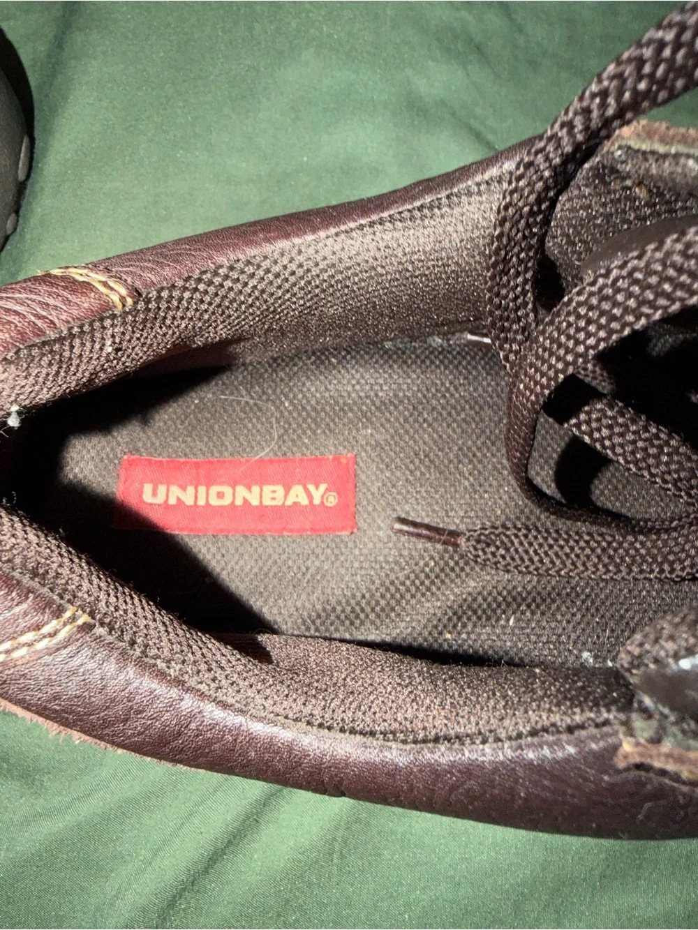 UNIONBAY Men's Dark Brown Leather Lace-Up Sneakers